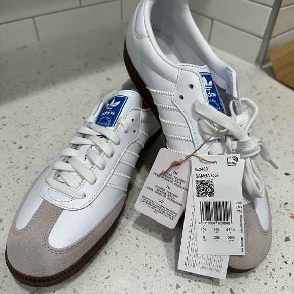 Adidas Samba OG UK 7.5 White & Gum - NEW in box. Never been worn. - Picture 2 of 9